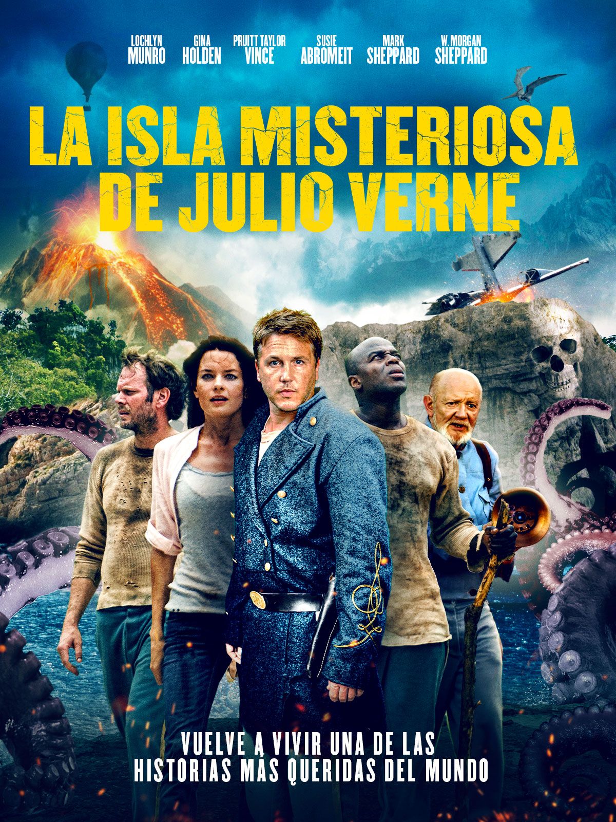 Keyart for the movie Jules Verne’s Mysterious Island (Spanish Title:  Jules Verne’s La Isla Misteriosa)